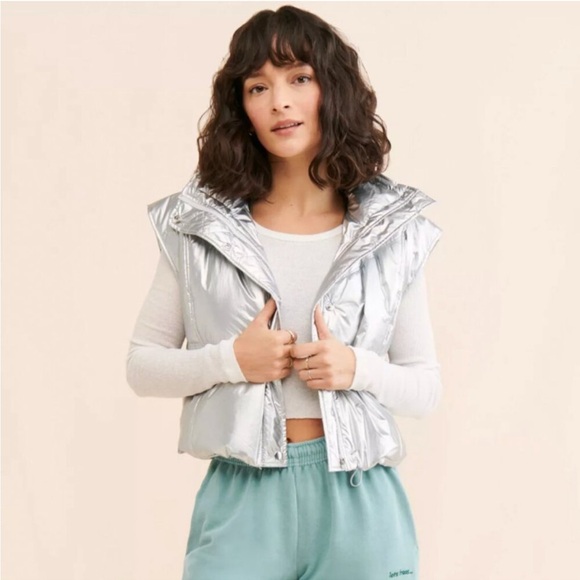 Anthropologie Jackets & Blazers - Anthropologie Daily Practice Metallic Puffer Vest Size Large